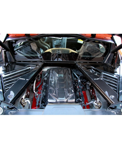 CACHES MOTEUR CARBONE CHEVROLET CORVETTE C8 (BAIE MOTEUR) - APR PERFORMANCE 