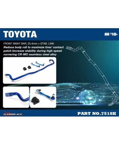 BARRE STABILISATRICE AVANT SUBARU BRZ / TOYOTA GT86 / SCION FRS - HARDRACE