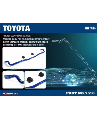 BARRE STABILISATRICE AVANT SUBARU BRZ/ TOYOTA 86/ SCION FRS - HARDRACE