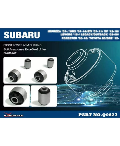 SILENT BLOCS RENFORCÉS BRAS INFERIEUR AVANT SUBARU BRZ/ TOYOTA 86/ SCION FRS - HARDRACE 