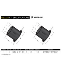 KIT SILENT BLOCS BRAS SUPERIEUR ARRIERE SUBARU BRZ/ TOYOTA 86 - WHITELINE 