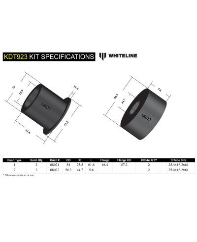 KIT AVANT DE SUPPORT DE DIFFERENTIEL ARRIERESUBARU BRZ/ TOYOTA 86 - WHITELINE 