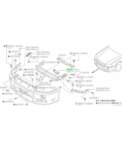 SUPPORT PHARE SKYLINE R34 NISSAN