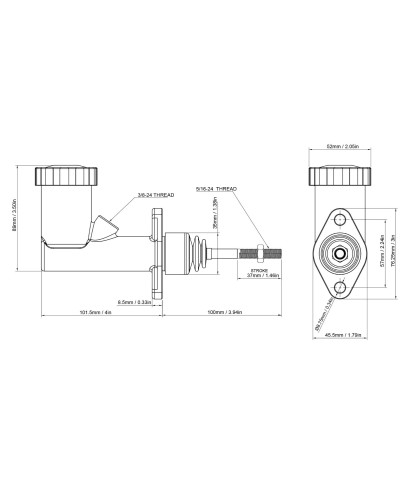 MAITRE CYLINDRE FREIN 5/8" (AVEC RESERVOIR) NISSAN, TOYOTA, SUBARU - GKTECH 