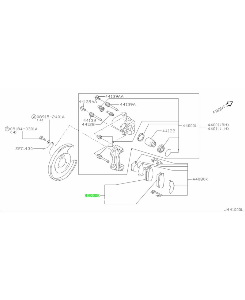 SET PLAQUETTES ARRIERE R34 NISSAN
