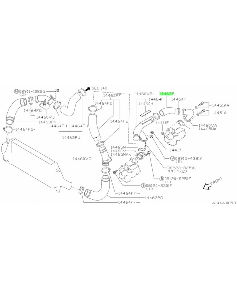 DURITE PIPPING TURBO R32 / R33 / R34 GTR
