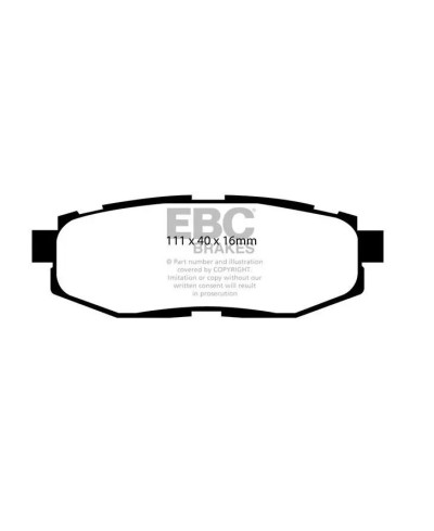 SET PLAQUETTES ARRIERE GREENSTUFF 2000 SUBARU BRZ/ TOYOTA GT86 - EBC BRAKES 