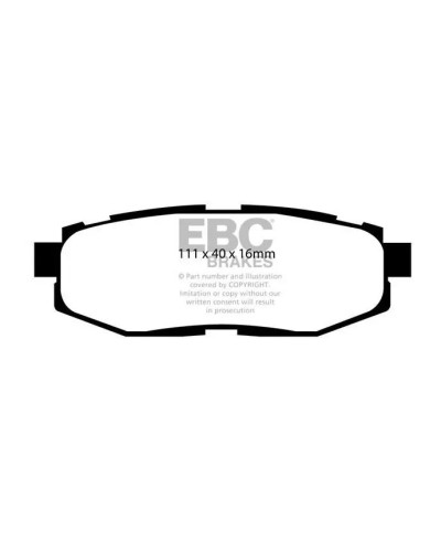 SET PLAQUETTES ARRIERE YELLOWSTUFF SUBARU BRZ/TOYOTA GT86 - EBC BRAKES