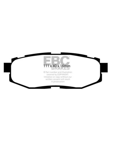 SET PLAQUETTES ARRIERE ORANGESTUFF SUBARU BRZ/ TOYOTA GT86 - EBC BRAKES 