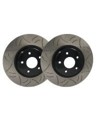 SET DISQUES DE FREIN AVANT RAINURES 324MM NISSAN R33/R34 GTR - GKTECH 