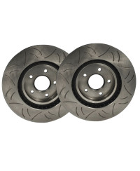 SET DISQUES DE FREIN AVANT RAINURES 324MM NISSAN R33/R34 GTR - GKTECH 