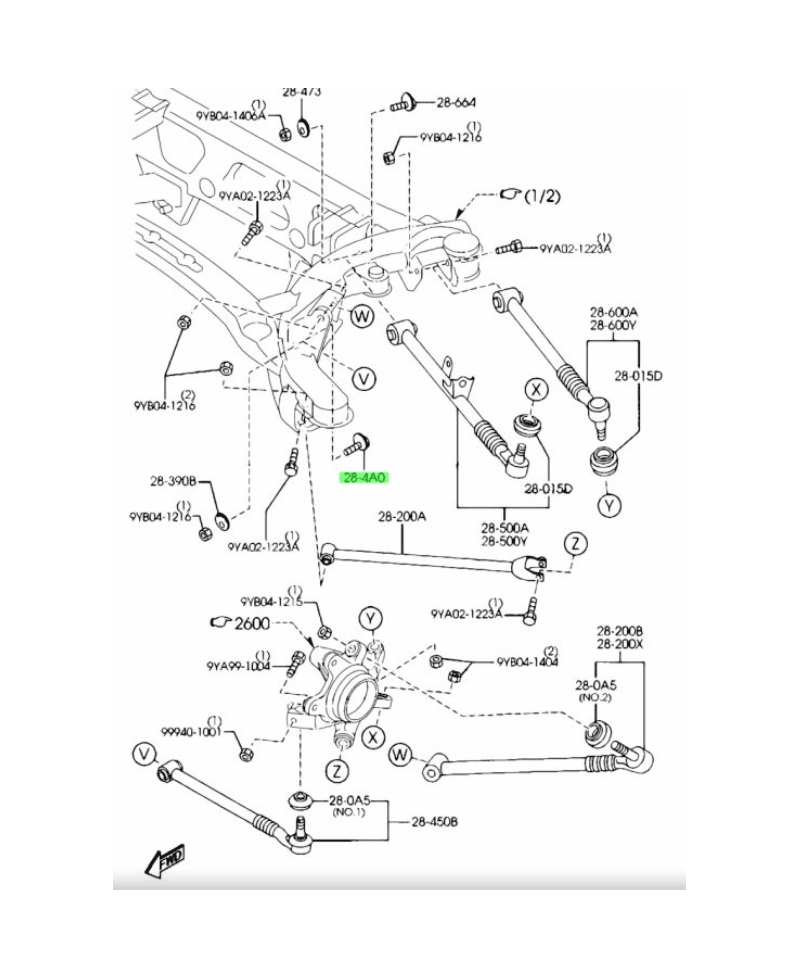 BOULON DE BRAS INFERIEUR ARRIERE MAZDAR X8
