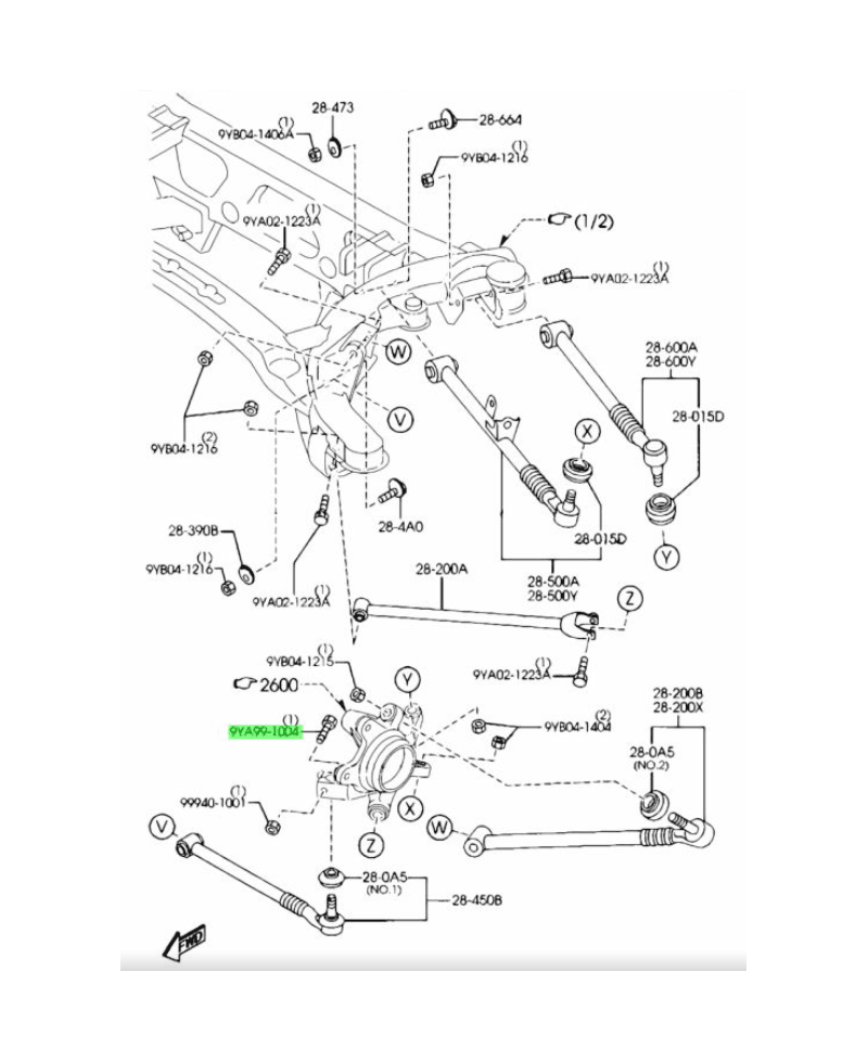 VIS PORTE MOYEU ARRIERE RX8 MAZDA