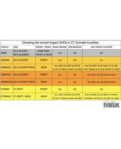 PORTE MOYEUX AVANT GRAND ANGLE CHEVROLET CORVETTE C5/C6 - MAX