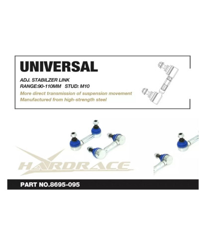 BIELLETTES DE BARRE STABILISATRICE REGLABLES UNIVERSELLES - HARDRACE 