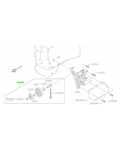 POULIETENDEUR CLIMATISATION AVEC TENDEUR S20 NISSAN