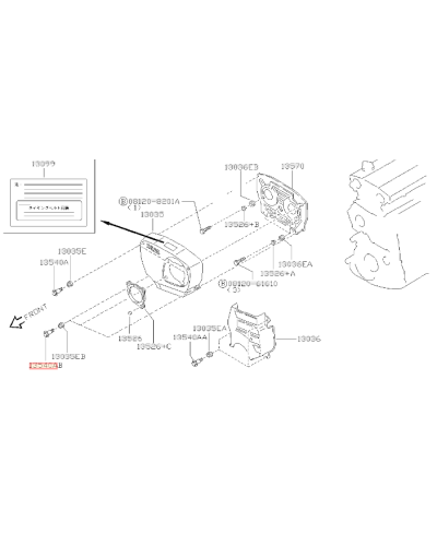 VIS CARTER DE DISTRIBUTION RB25 / RB26 NISSAN