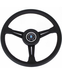 VOLANT ND36 CLASSIC EN CUIR NOIR, BRANCHES NOIRES, COUTURES NOIR,TULIPÉ 25MM- NARDI