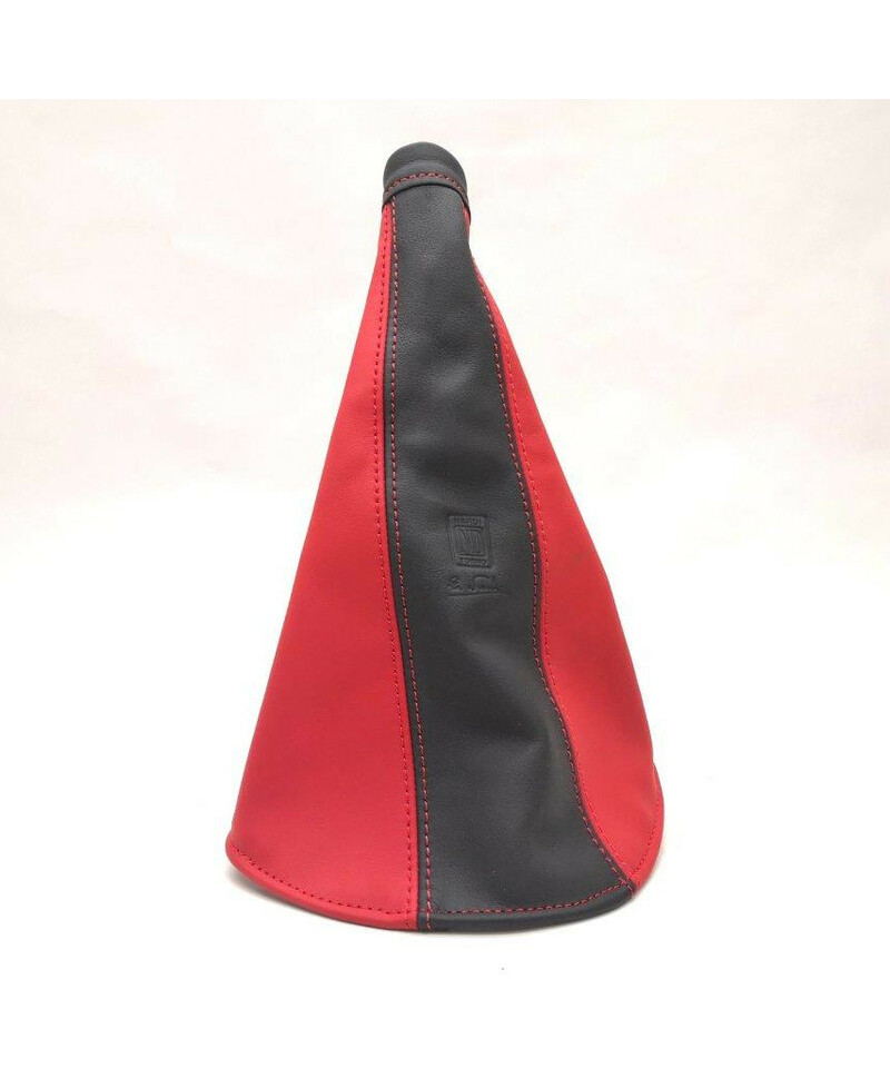 SOUFFLET DE FREIN À MAIN EN CUIR NOIR & ROUGE - NARDI