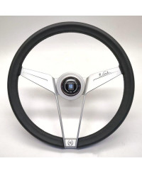 VOLANT NOVANTESIMO, CUIR NOIR, BRANCHES BLANCHES, BAGUE BLANCHE - NARDI