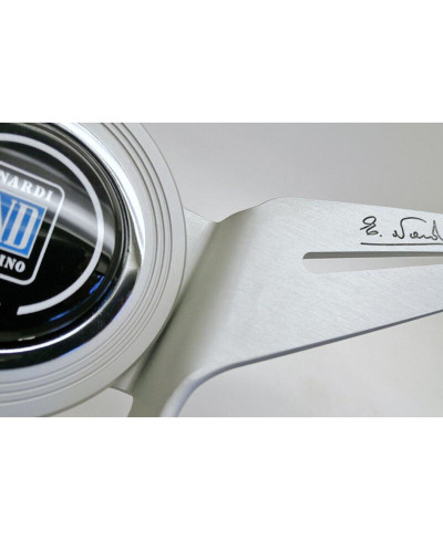 VOLANT NOVANTESIMO, CUIR NOIR, BRANCHES BLANCHES, BAGUE BLANCHE - NARDI