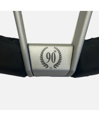 VOLANT NOVANTESIMO, CUIR NOIR, BRANCHES BLANCHES, BAGUE BLANCHE - NARDI