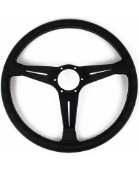 VOLANT ND39 CLASSIC EN CUIR NOIR, BRANCHES NOIRES, COUTURES GRISES,TULIPÉ 30MM - NARDI