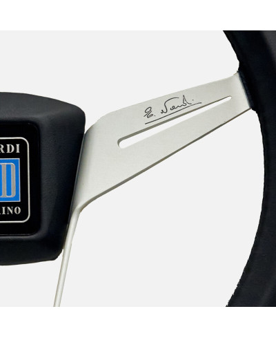 VOLANT NOVANTESIMO CUIR NOIR, BRANCHES BLANCHES, CACHE CUIR NOIR - NARDI