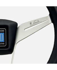 VOLANT NOVANTESIMO CUIR NOIR, BRANCHES BLANCHES, CACHE CUIR NOIR - NARDI