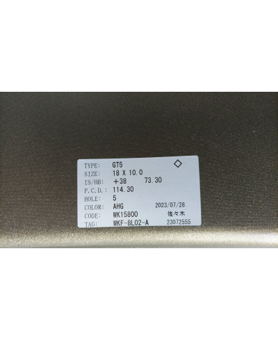 SET 2 JANTES EMOTION GT5 18" X 10.0" ET38 5X114.3 AHG WORK WHEELS