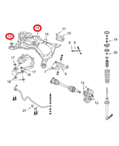 SILENTBLOCRENFORCES DE BERCEAU ARRIERE R32GTR NISMO