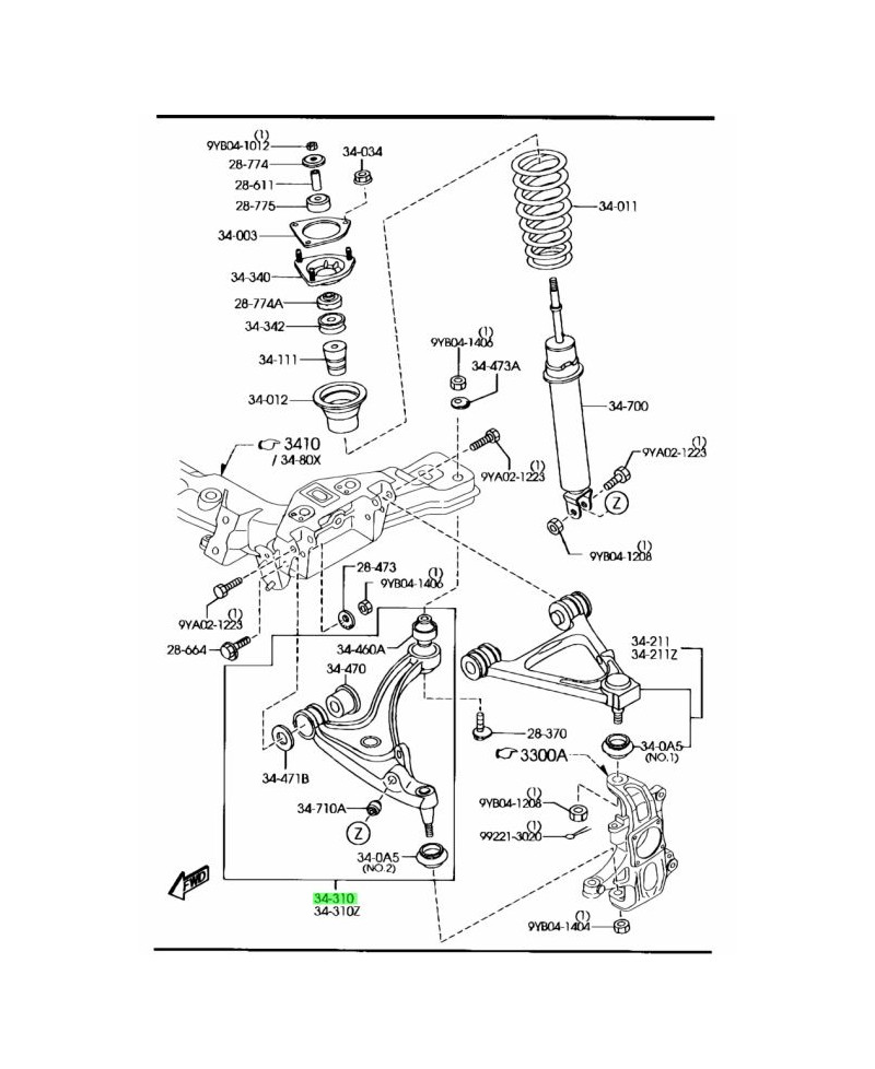 TRIANGLE AVANT INFERIEUR MAZDA