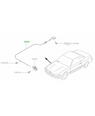 CABLE OUVERTURE CAPOT R32 NISSAN