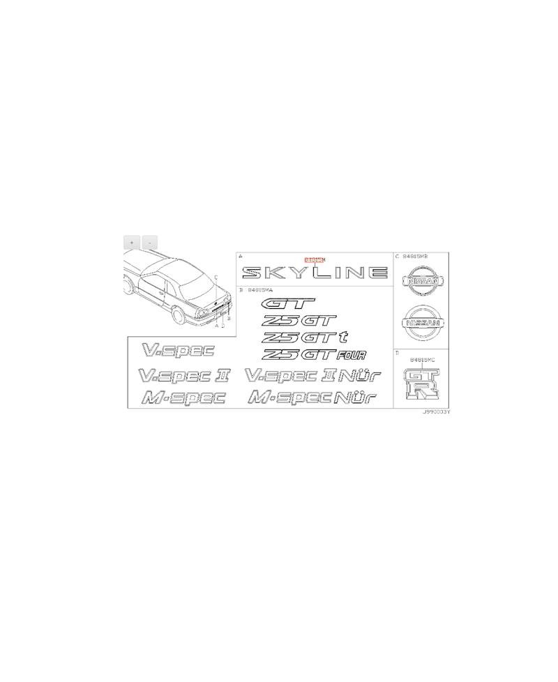 MONOGRAMME ARRIERE SKYLINER34 NISSAN 