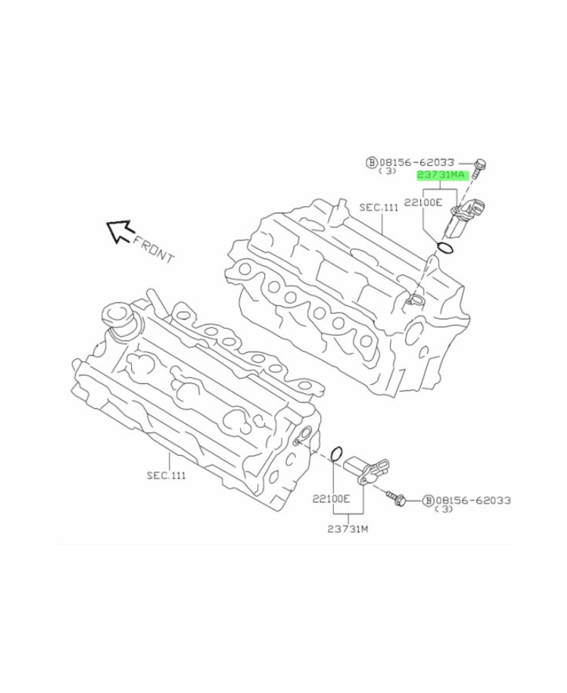 Capteur Arbre à Cames 23731-4M500 Compatible Nissan FX 350Z Almera Micra Murano Pathfinder Primera