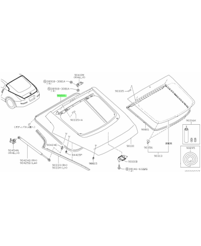 JOINT DE COFFRE 350Z NISSAN