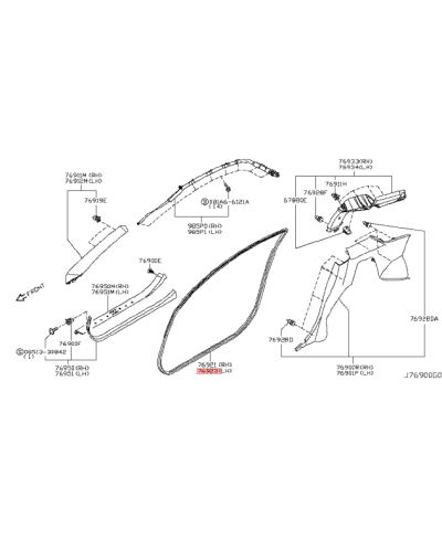 JOINT DE PORTE AVANT NISSAN 350Z