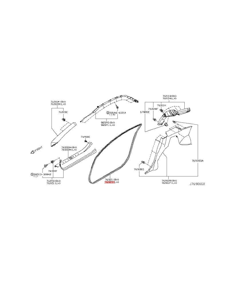 JOINT DE PORTE AVANT NISSAN 350Z