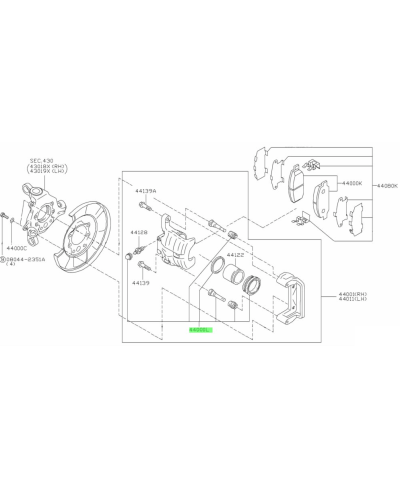 KIT REPARATION ETRIERS ARRIERE NISSAN 