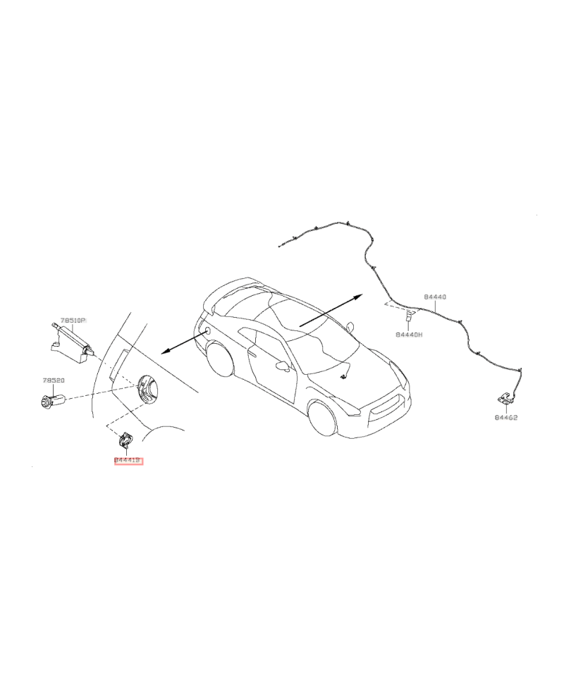 CLIP VERROUILLAGE TRAPPE A CARBURANT 350Z / 370Z / GTR NISSAN
