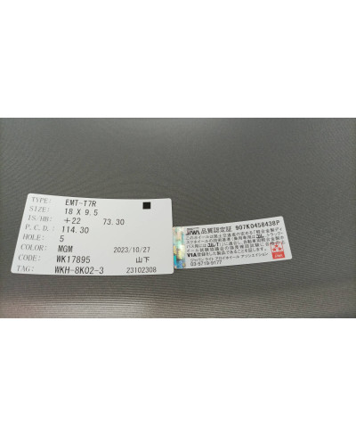 SET 2 JANTES EMOTION T7R 18X9.5" ET22 5X114 (MGM) WORK WHEELS