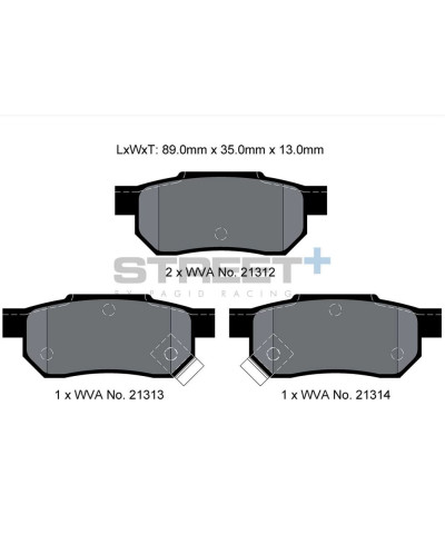 PLAQUETTES ARRIERE STREET+ HONDA CIVIC/ INTEGRA/ ACCORD/ PRELUDE