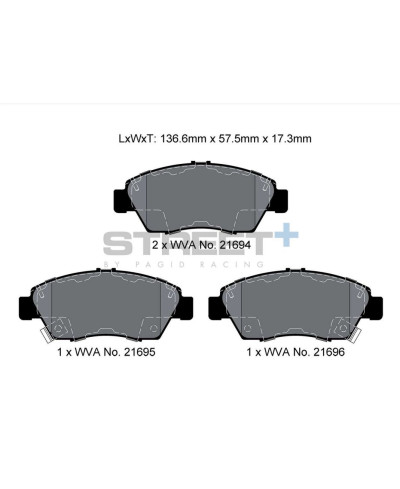 PLAQUETTES AVANT STREET+ HONDA CIVIC/INTEGRA