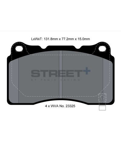 PLAQUETTES AVANT STREET+ HONDA CIVIC/ FORD MUSTANG/ TESLA 