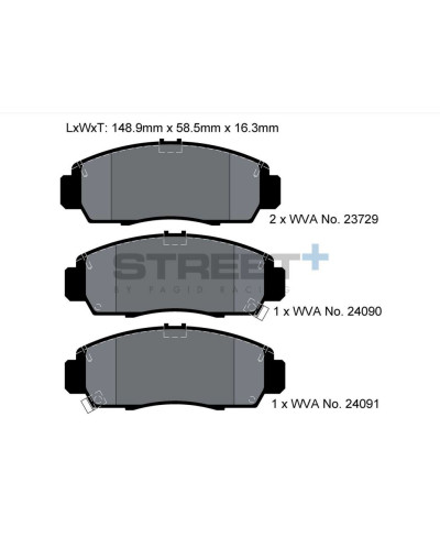 PLAQUETTES AVANT STREET+ HONDA CIVIC /ACCORD