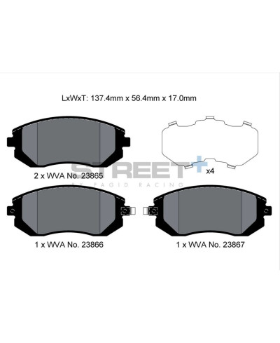 PLAQUETTES AVANTSTREET+ SUBARU IMPREZA (GG,GD,GH,GE)