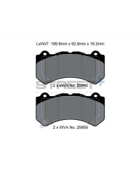 PLAQUETTES AVANT STREET+ NISSAN GT-R R35/ JEEP GRAND CHEROKEE/ CHEVROLET CORVETTE, CAMARO