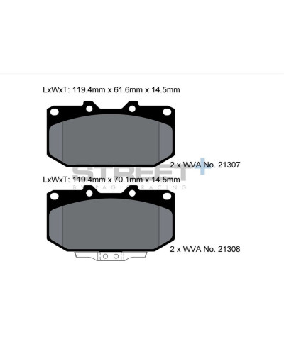 PLAQUETTES AVANT STREET+ NISSAN 200SX S15/ 300ZX (Z32) / SUBARU IMPREZA (GC,GD,GV,GFC)