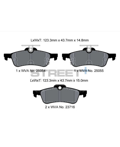 PLAQUETTES ARRIERE STREET+ HONDA CIVIC