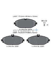 PLAQUETTES AVANT STREET+ MERCEDES CLASSE-C (C250/C300), CLS (220/260),CLASSE-E (E180-E300)/ GLC 200